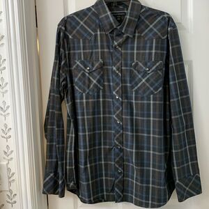 Banana republic size large: 16–16.5 long sleeve snap closure shirt